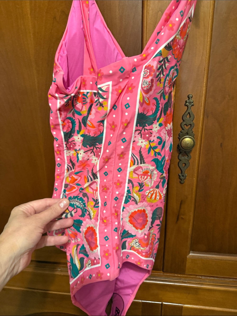 Beachriot Women’s  Pink Floral One-Piece Swimsuit - Picture 7 of 7
